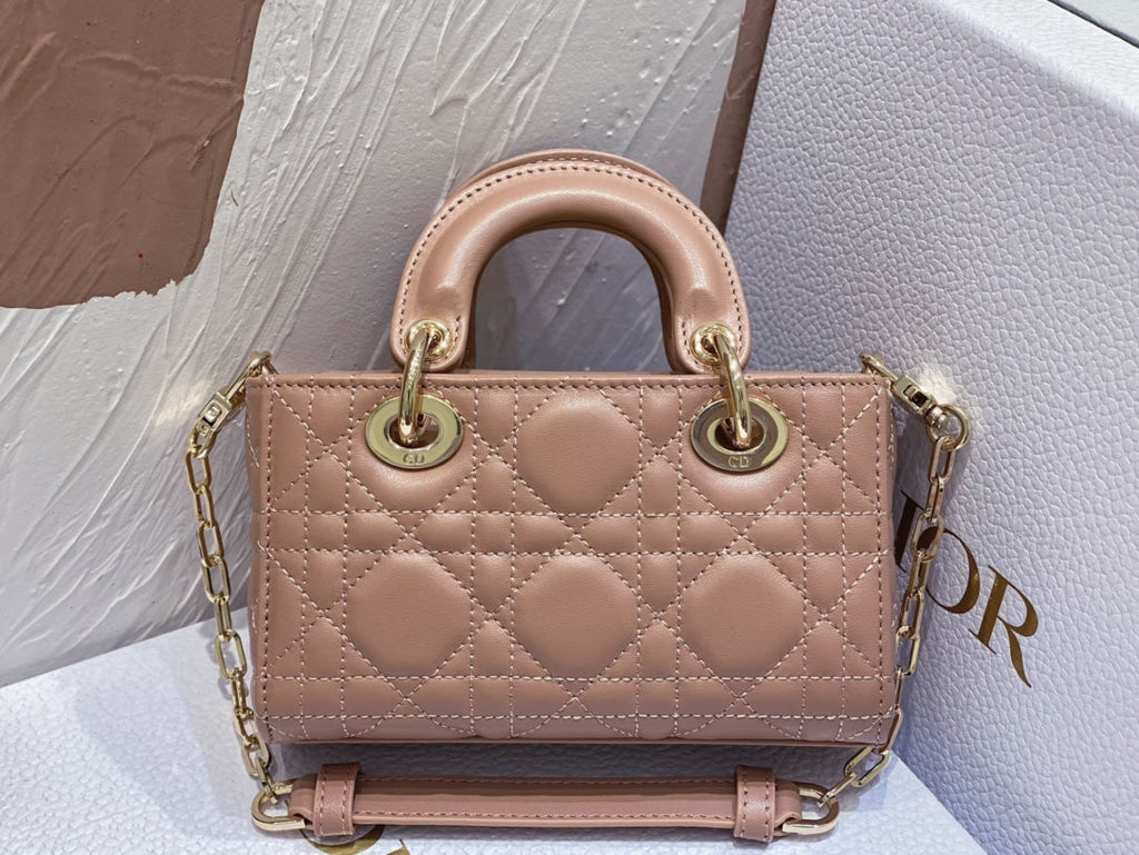 Dior Micro Lady D-Joy 16.5 Rose Lambskin Bag