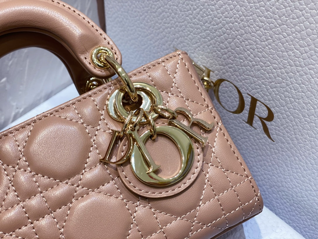 Dior Micro Lady D-Joy 16.5 Rose Lambskin Bag