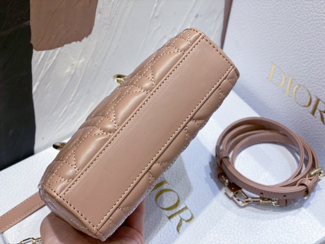 Dior Micro Lady D-Joy 16.5 Rose Lambskin Bag