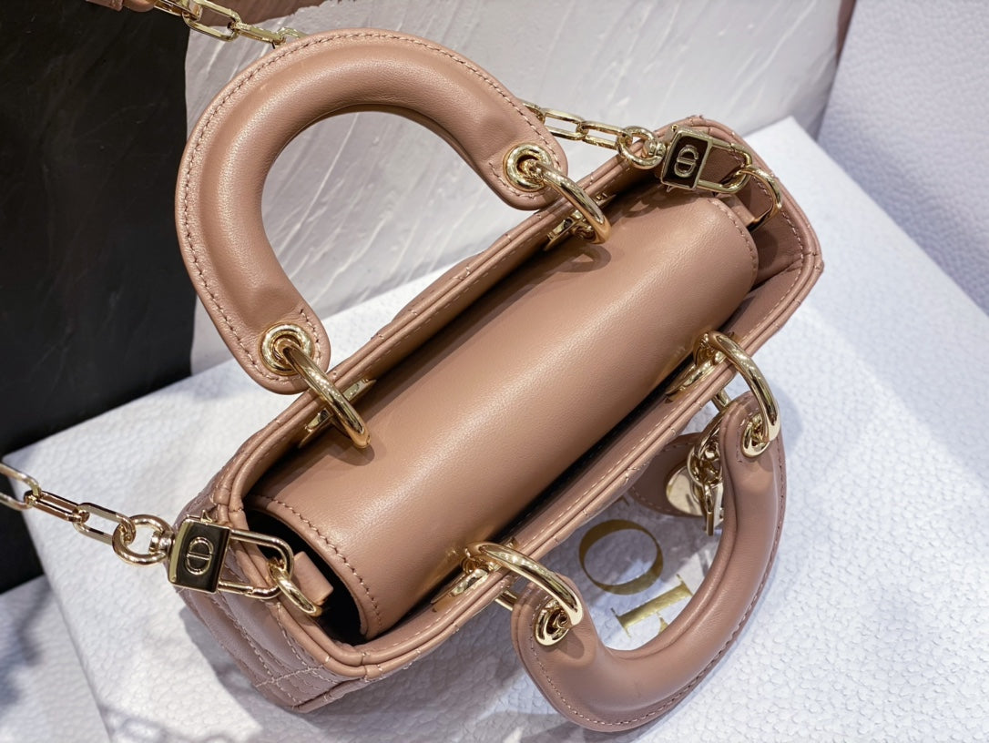 Dior Micro Lady D-Joy 16.5 Rose Lambskin Bag