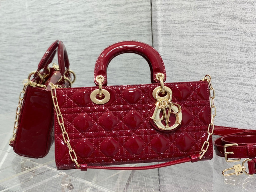 Dior Medium Lady D-Joy 26 Red Patent Calfskin Bag