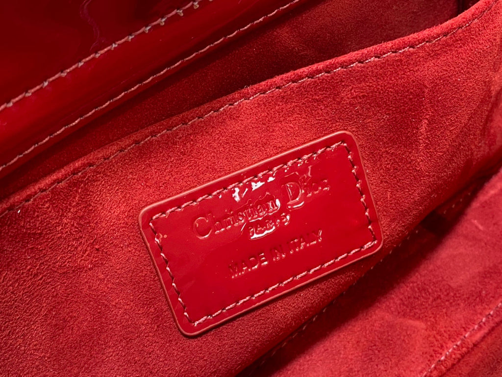 Dior Medium Lady D-Joy 26 Red Patent Calfskin Bag