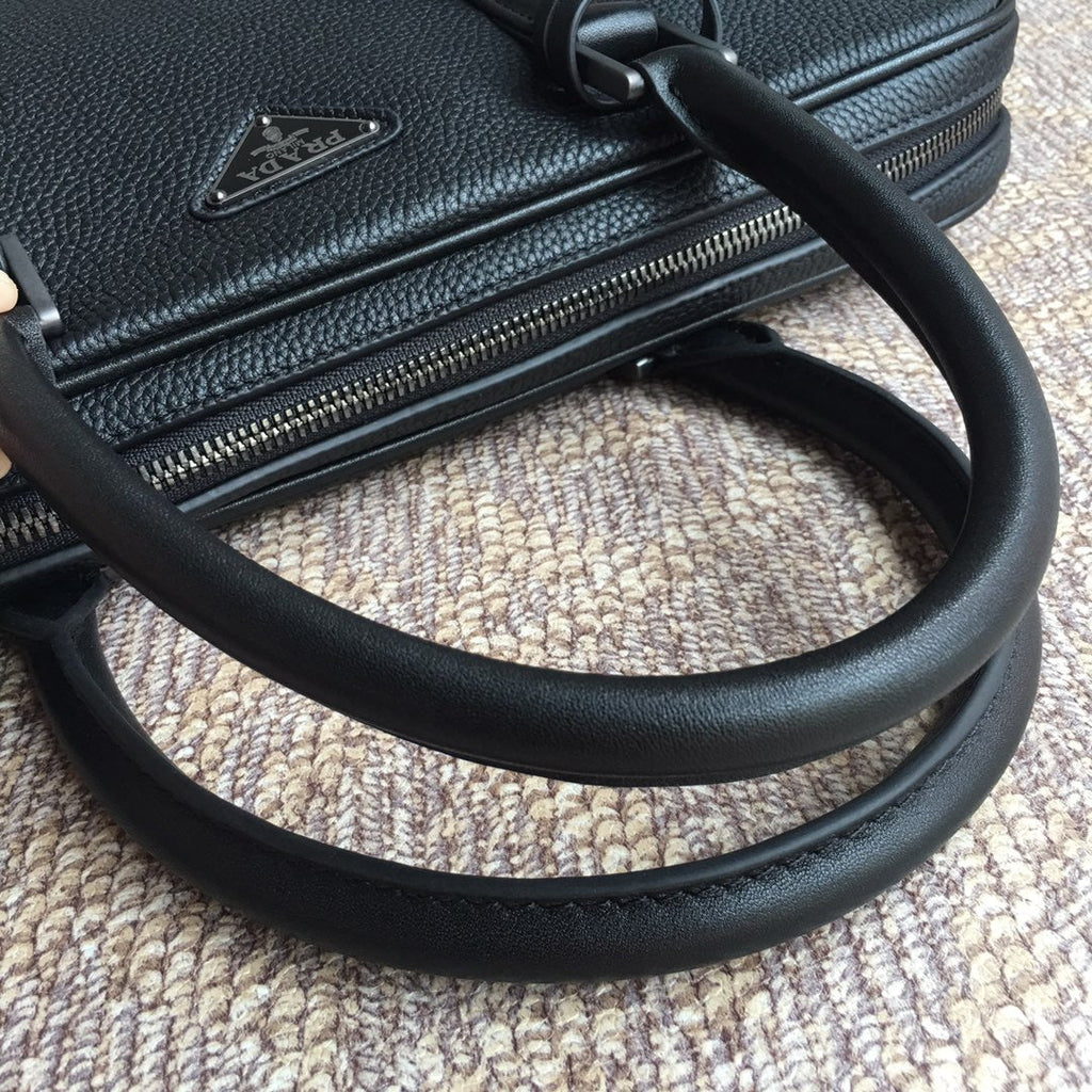 Prada Work Bag 36 in Black Grained Calfskin