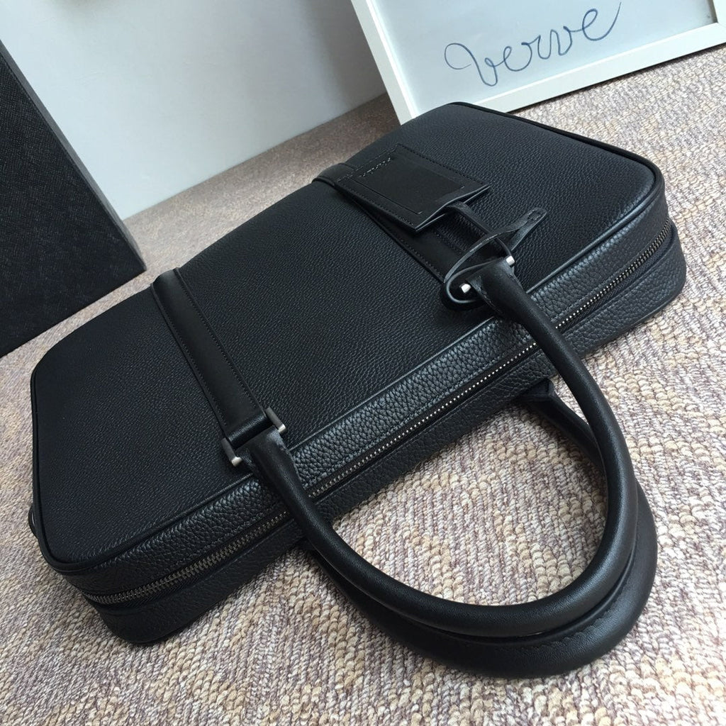 Prada Work Bag 36 in Black Grained Calfskin