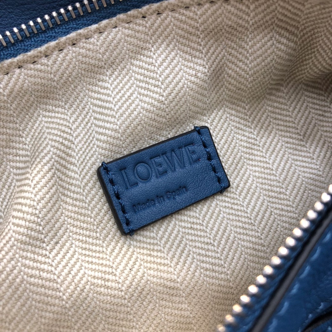 Loewe Mini 18 Puzzle Bag in Navy Blue Calfskin