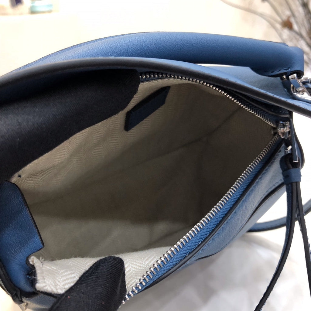 Loewe Mini 18 Puzzle Bag in Navy Blue Calfskin