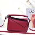 Loewe Mini 18 Puzzle Bag in Cherry Red Calfskin