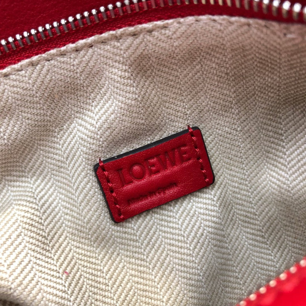Loewe Mini 18 Puzzle Bag in Cherry Red Calfskin