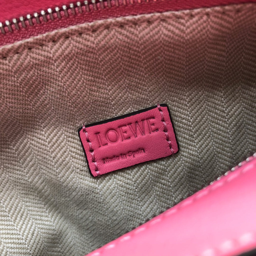 Loewe Mini 18 Puzzle Bag in Deep Pink Calfskin