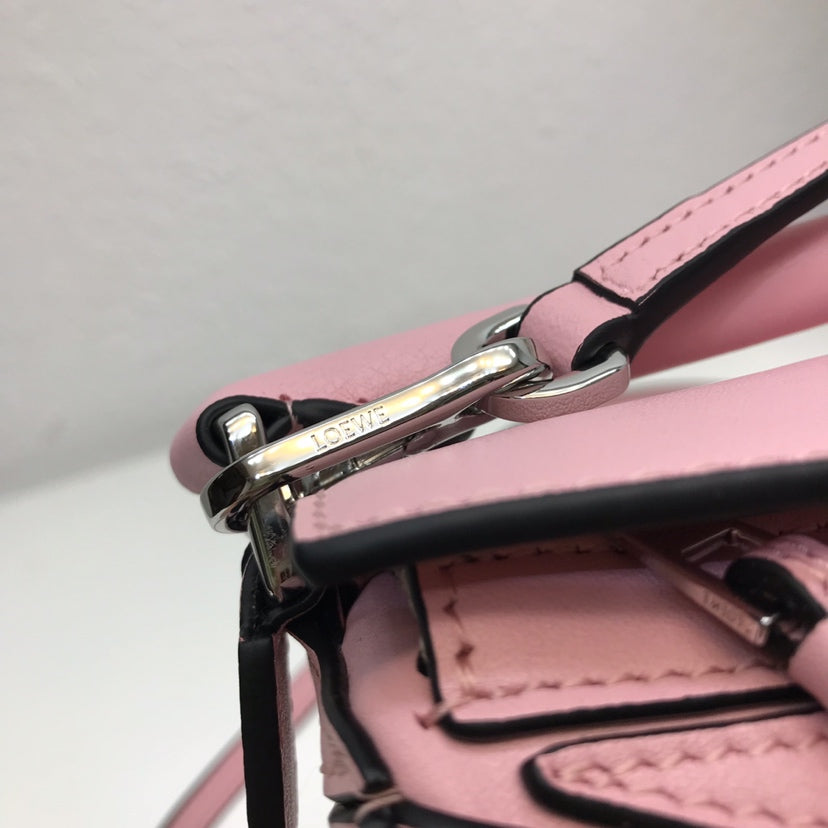 Loewe Mini 18 Puzzle Bag in Bright Pink Calfskin