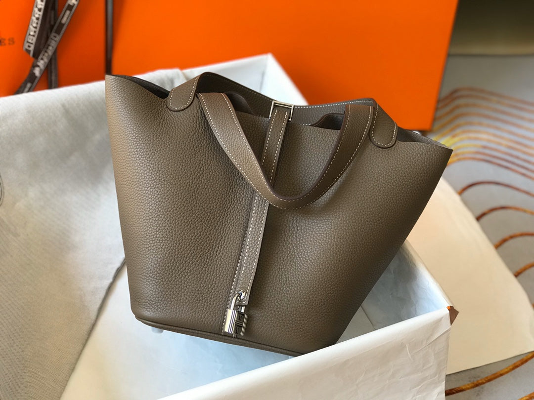 Hermes Picotin Lock 22 Brown Togo Shw Bag