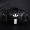 Balenciaga x adidas Large Duffel Travel Bag - Black with Trefoil Logo and Triple Stripes