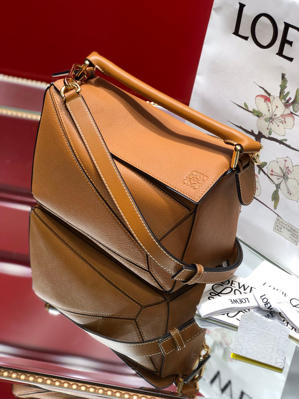 Loewe Small Puzzle 24 Bag in Classic Warm Desert Calfskin