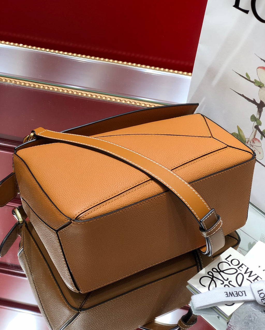 Loewe Small Puzzle 24 Bag in Classic Warm Desert Calfskin