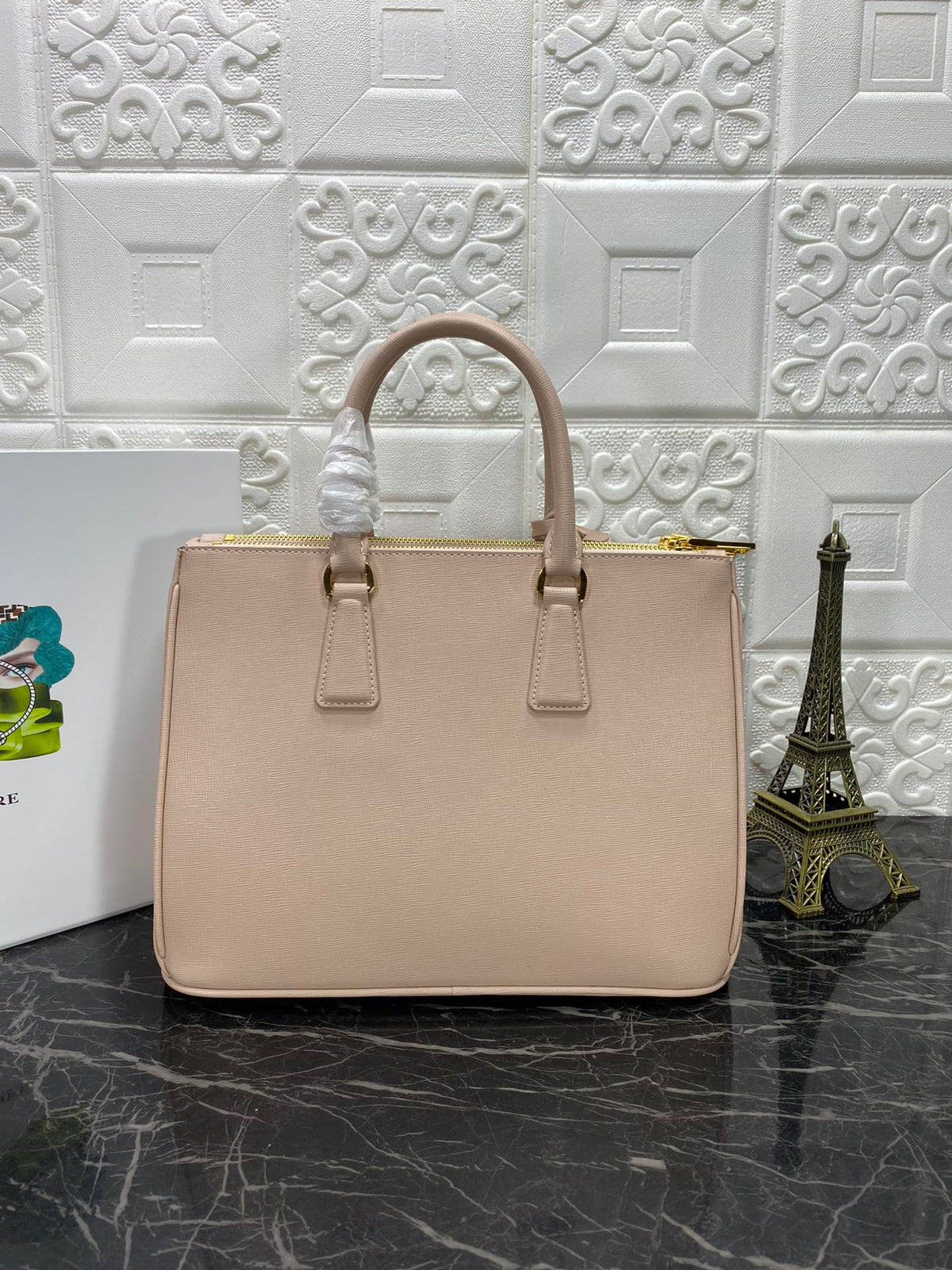 Prada Galleria 32 Bag in Beige Saffiano Leather