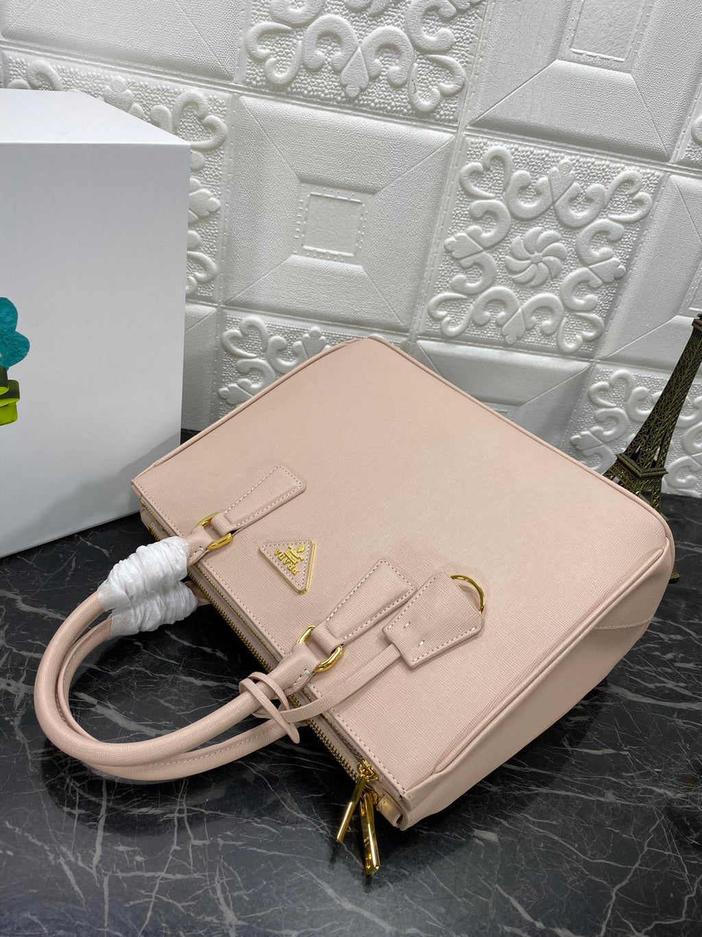 Prada Galleria 32 Bag in Beige Saffiano Leather