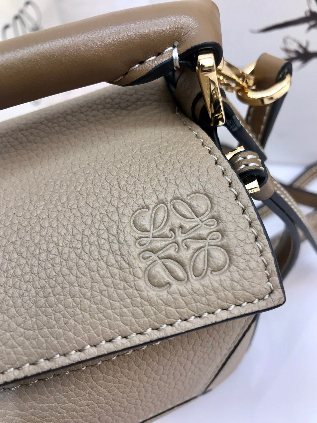 Loewe Mini 18 Puzzle Bag in Dark Khaki Green Calfskin