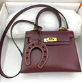 Hermes Kelly Mini 20 Bag in Wine Red Smooth Calfskin with Gold Hardware