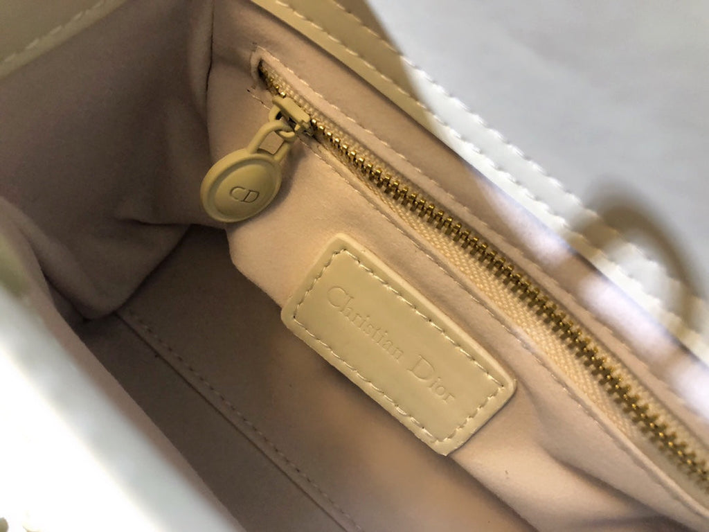 Dior Mini Lady 17 Bag in White Calfskin