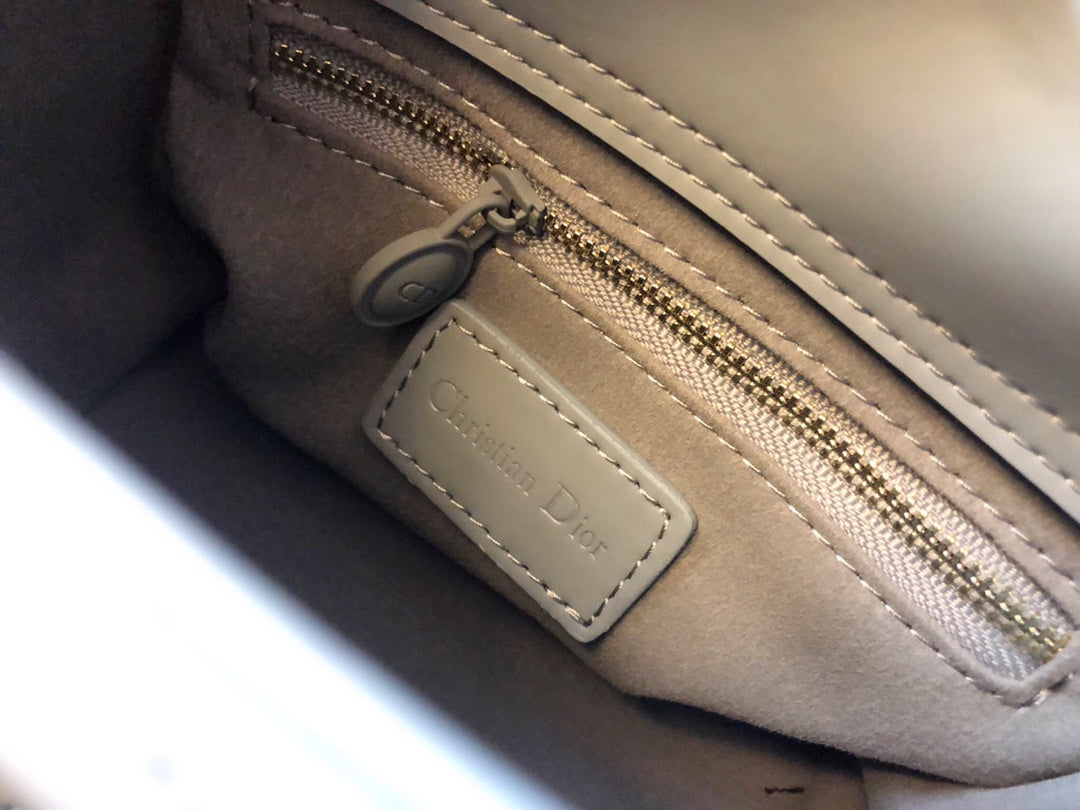 Dior Mini Lady 17 Bag in Grey Calfskin