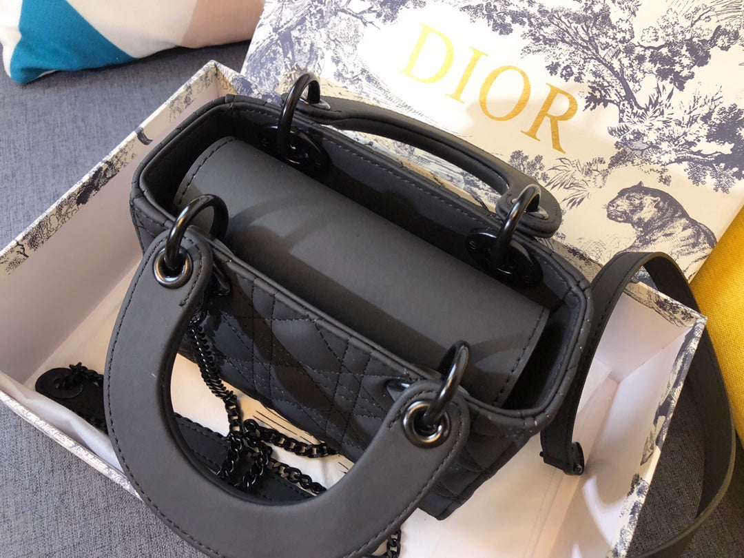 Dior Mini Lady 17 Bag in Black Calfskin