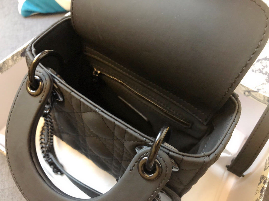 Dior Mini Lady 17 Bag in Black Calfskin
