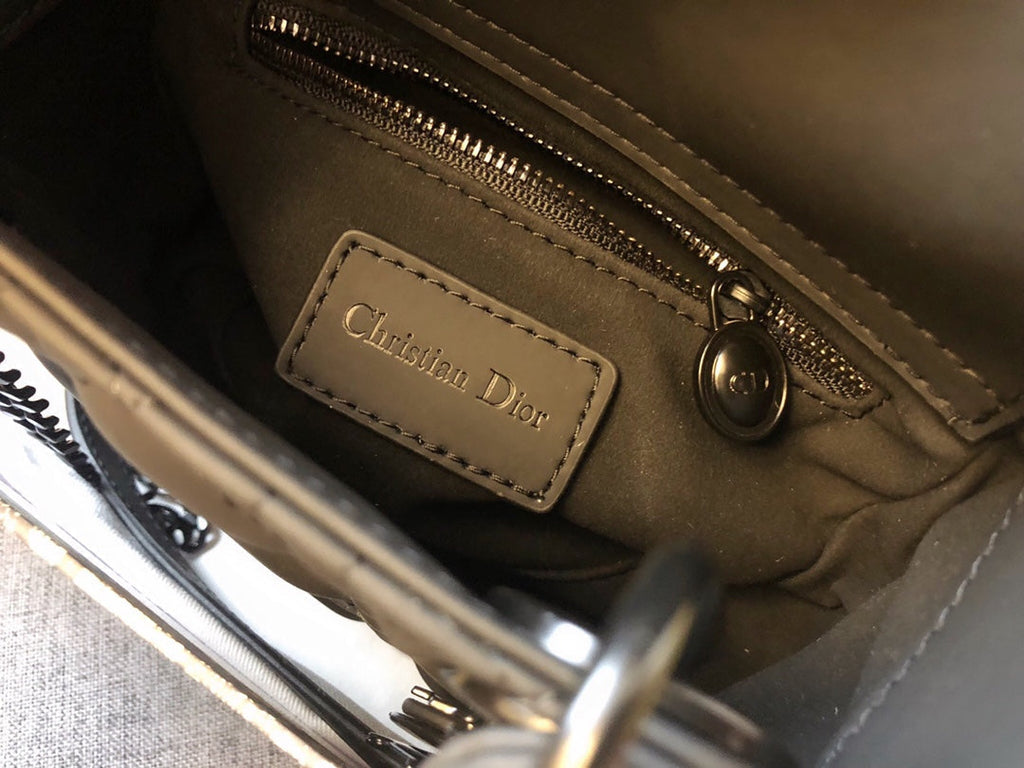 Dior Mini Lady 17 Bag in Black Calfskin