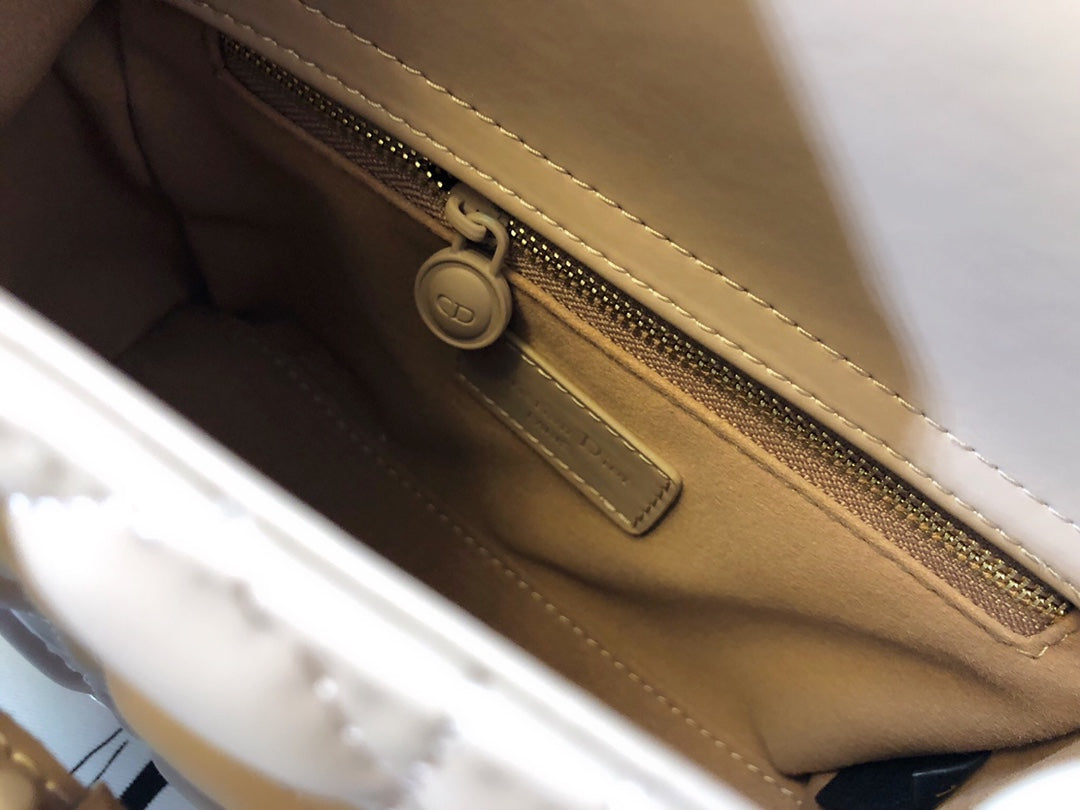 Dior Medium Lady 20 Bag in Camel Brown Calfskin