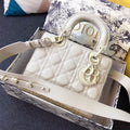 Dior Medium Lady 20 Bag in White Calfskin