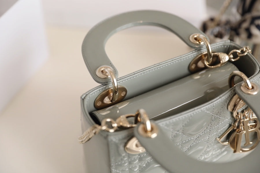 Dior Lady 17 in Gray with Cannage Pattern Bag