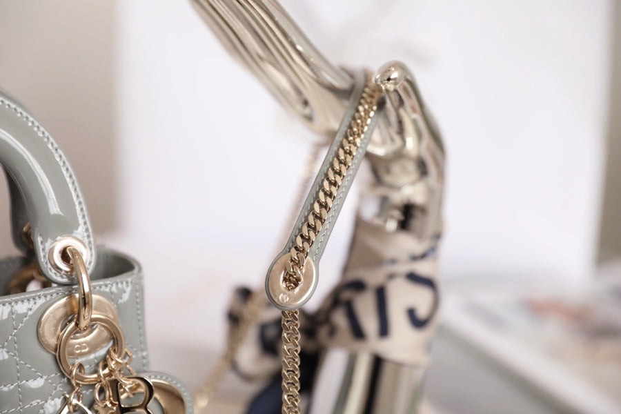 Dior Lady 17 in Gray with Cannage Pattern Bag