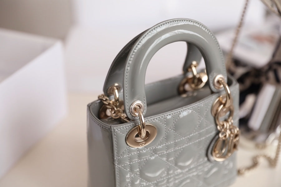 Dior Lady 17 in Gray with Cannage Pattern Bag