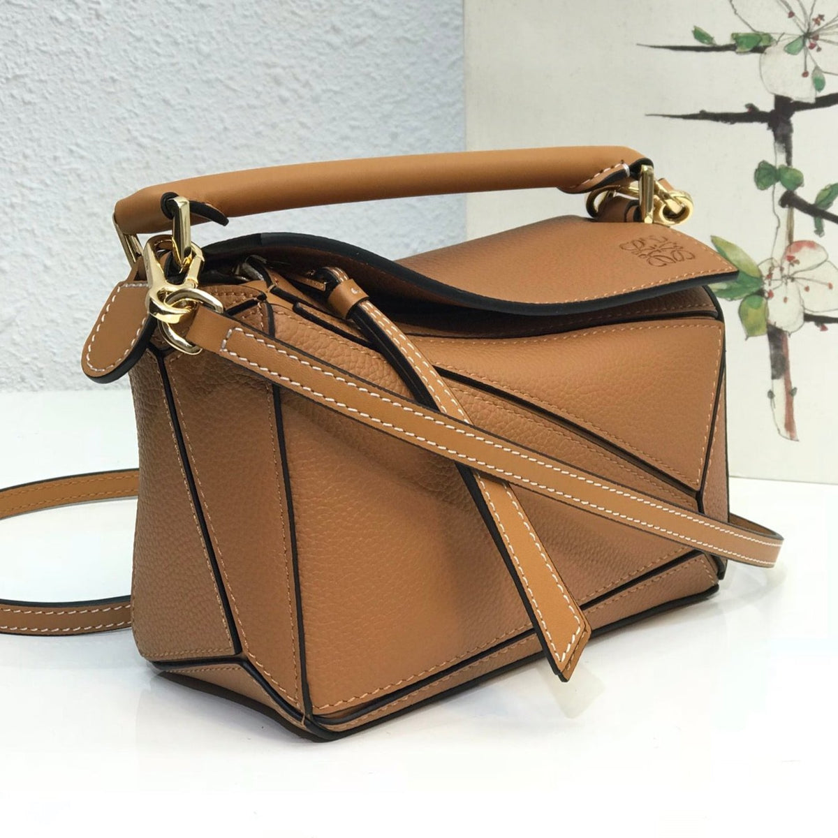 Loewe Mini 18 Puzzle Bag in Warm Desert Calfskin