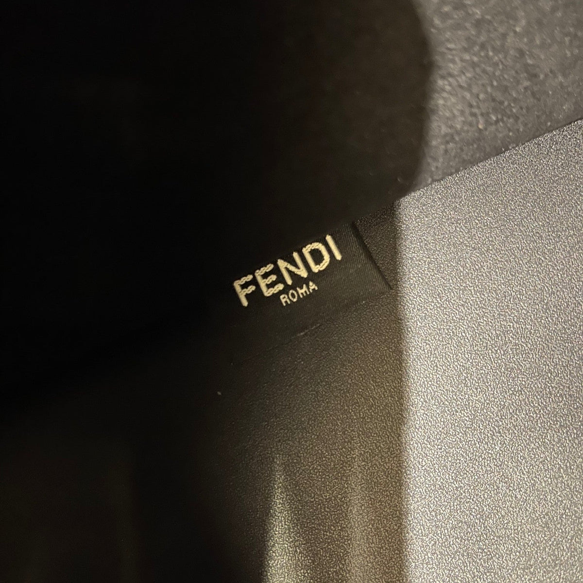 Fendi Shine 40 Tote Bag in Black Embossed Calfskin