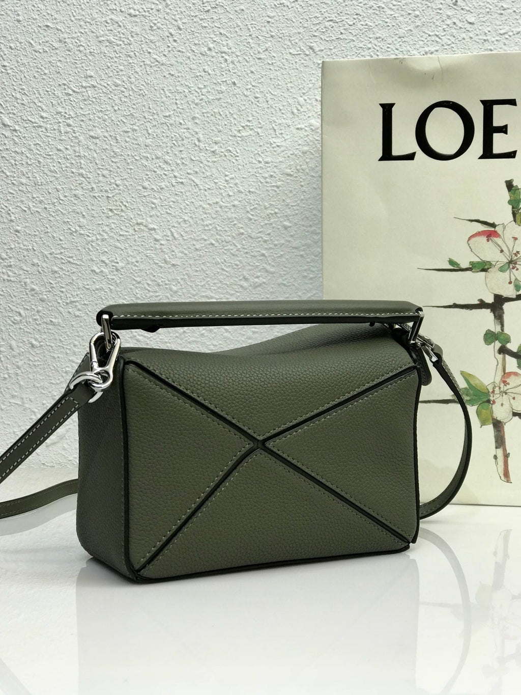 Loewe Mini 18 Puzzle Bag in Juniper Green Calfskin