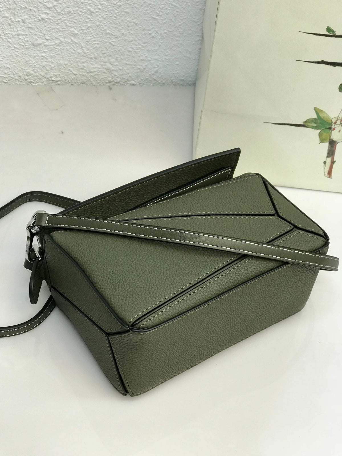 Loewe Mini 18 Puzzle Bag in Juniper Green Calfskin