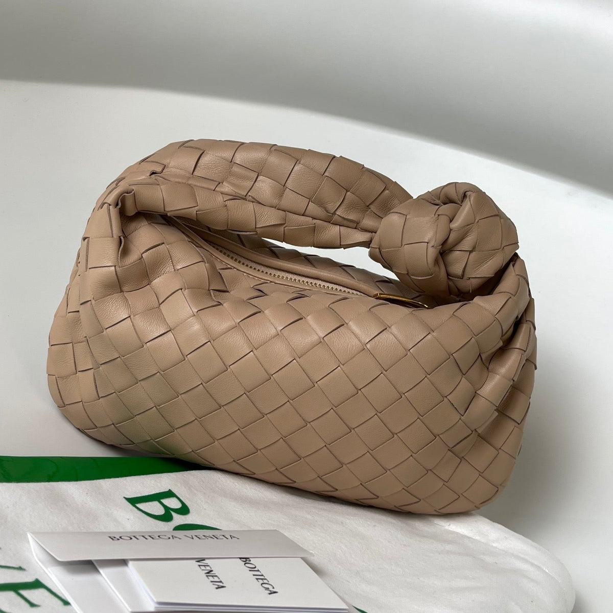 Bottega Veneta Mini Jodie 27 in Medium Brown Lambskin Bag