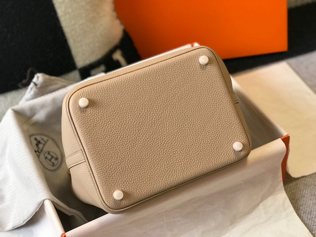 Hermes Picotin Lock 18 Light Beige Togo Ghw Bag