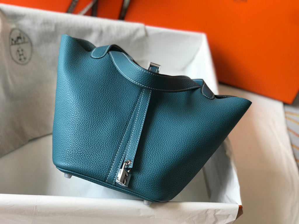 Hermes Picotin Lock Teal Togo Ghw Bag