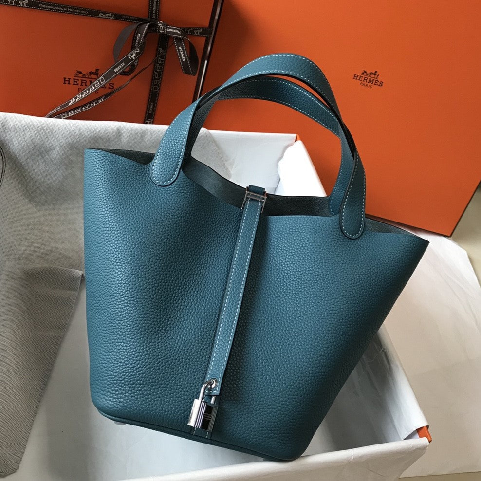 Hermes Picotin Lock Teal Togo Ghw Bag