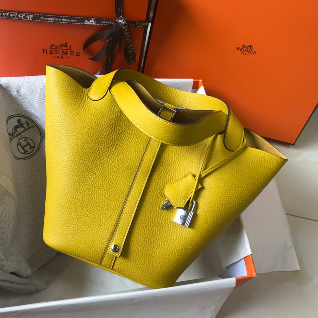 Hermes Picotin Lock 22 Yellow Togo Shw Bag