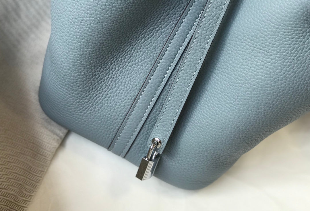 Hermes Picotin Lock 22 Stone Blue Togo Shw Bag
