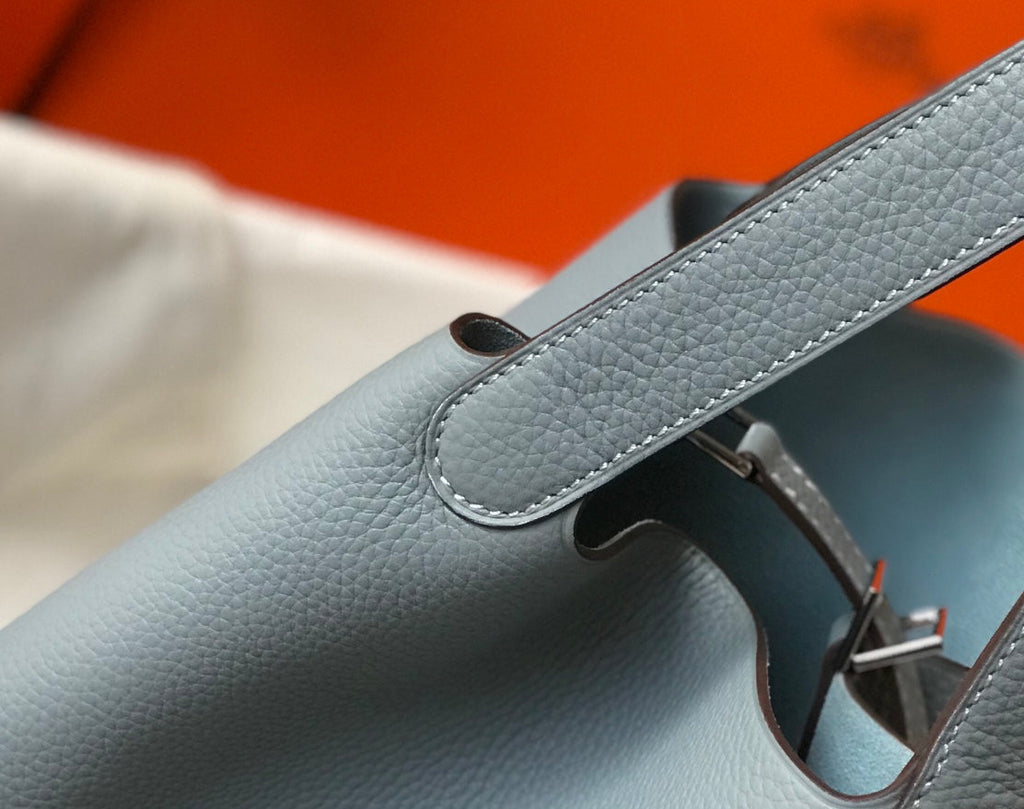 Hermes Picotin Lock 22 Stone Blue Togo Shw Bag