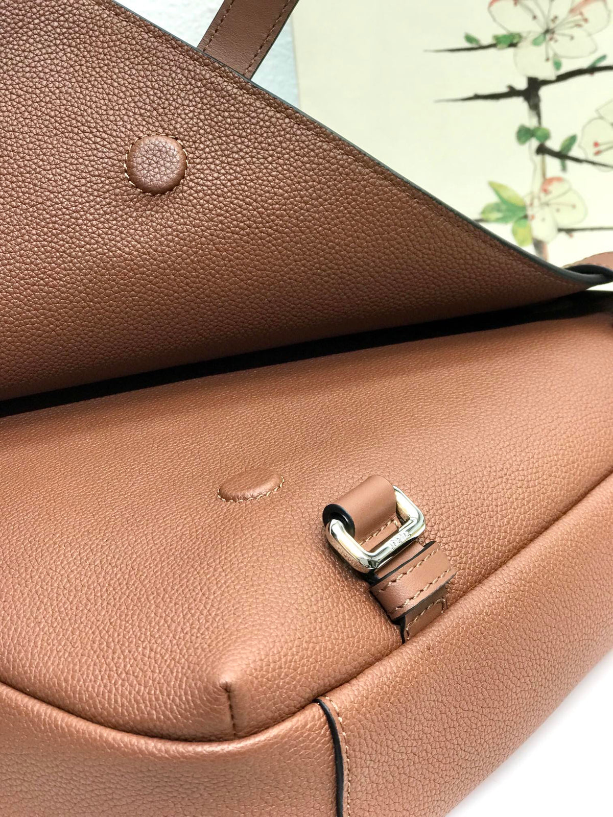 Loewe 33 XS Military Messenger Bag in Winter Brown Calfskin and Jacquard