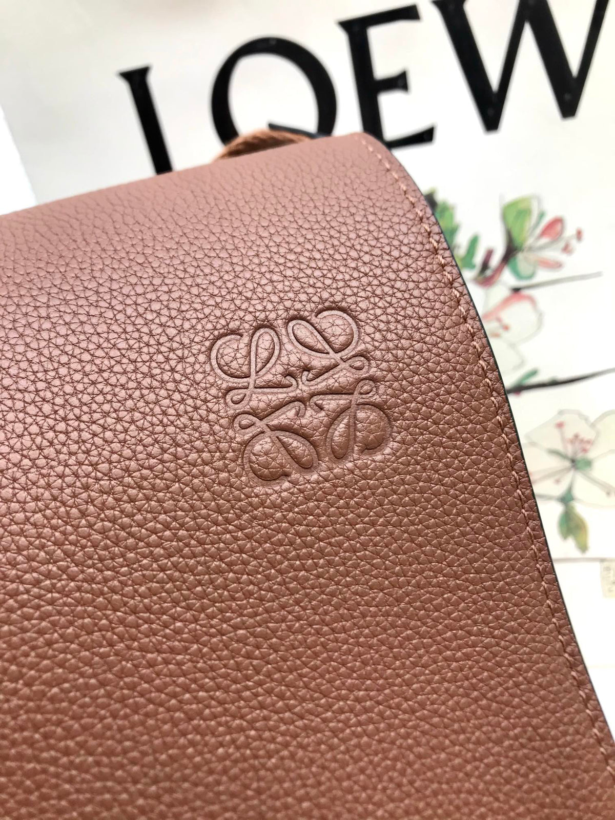 Loewe 33 XS Military Messenger Bag in Winter Brown Calfskin and Jacquard