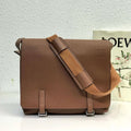 Loewe 33 XS Military Messenger Bag in Winter Brown Calfskin and Jacquard