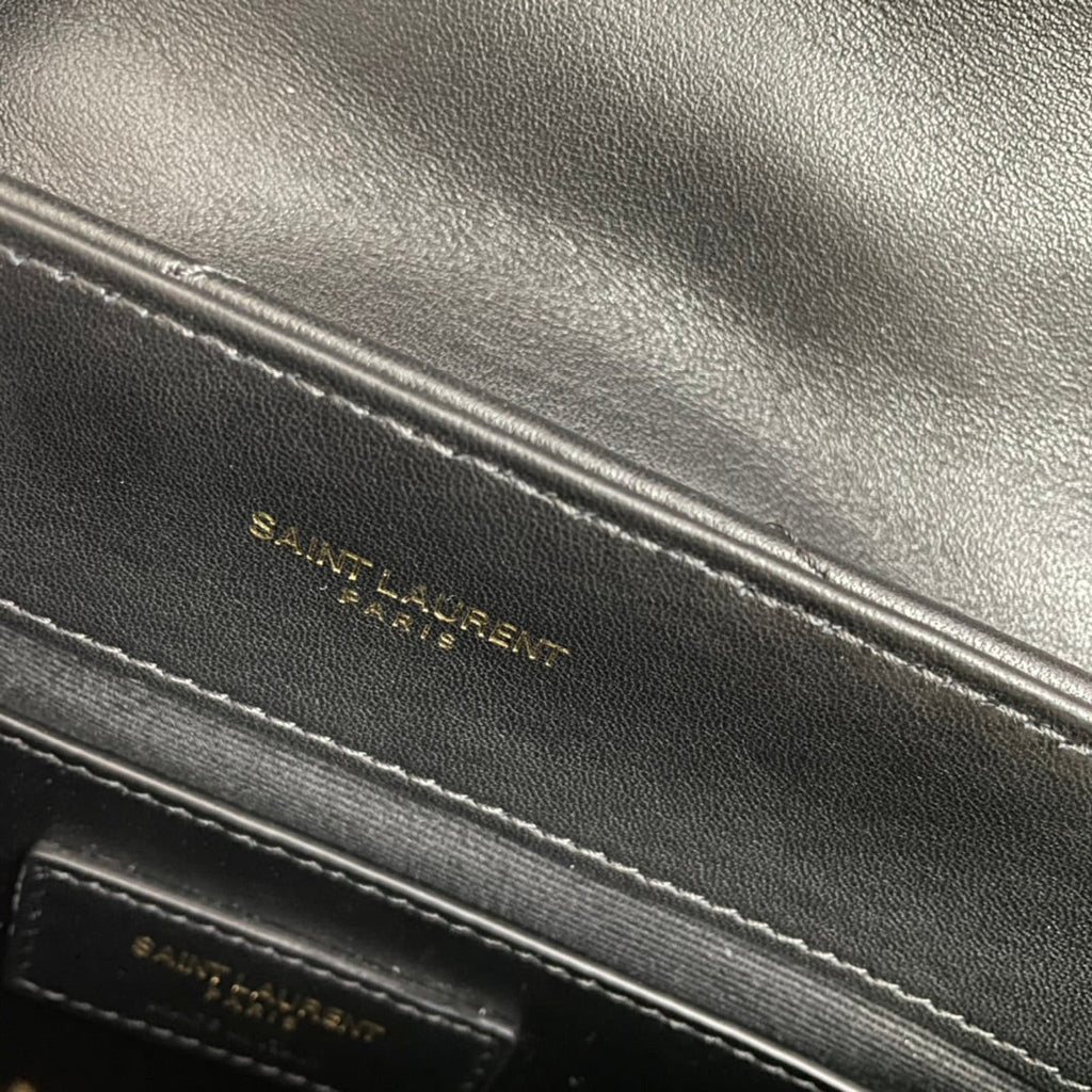Saint Laurent Loulou Small 25 in Black Lambskin Gold Hardware Bag