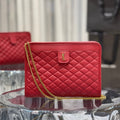 Saint Laurent Victoire 25 Red Lambskin Gold Hardware Bag