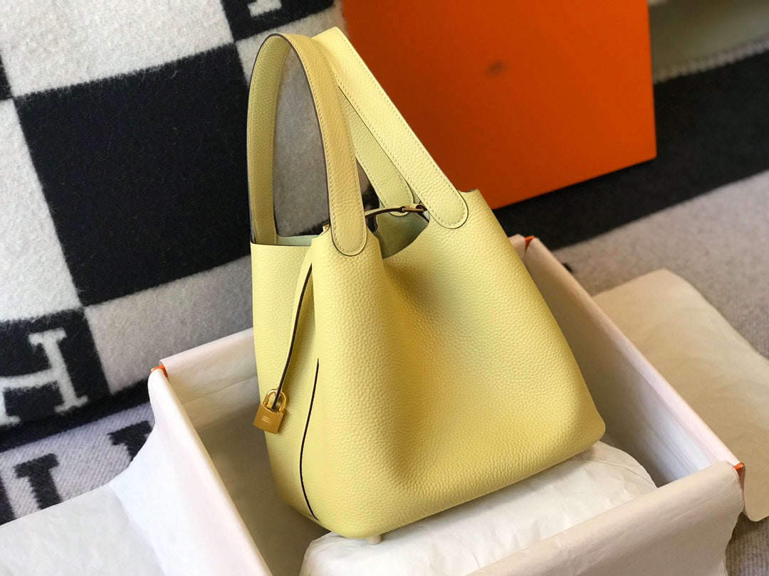 Hermes Picotin Lock 22 Lime Togo Ghw Bag