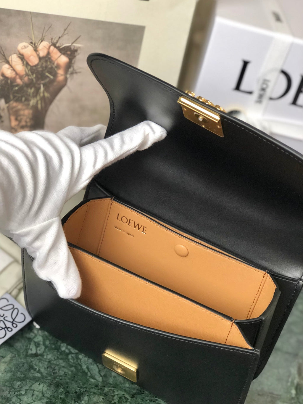Loewe Goya Bag 18 in Black Silk Calfskin